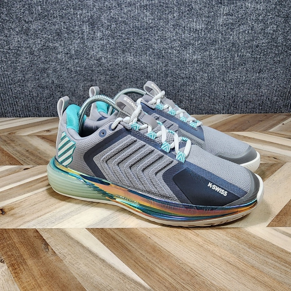 K-Swiss Ultrashot 3 Women's Tennis Shoes Size 8.5 Gray Turquoise 96988-092